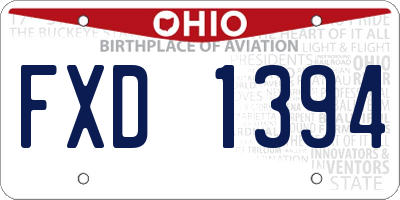 OH license plate FXD1394