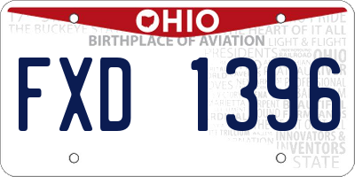 OH license plate FXD1396