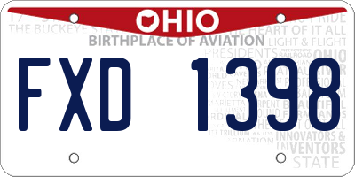 OH license plate FXD1398