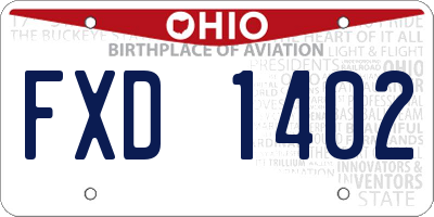 OH license plate FXD1402