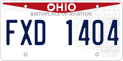 OH license plate FXD1404