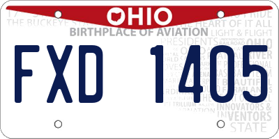 OH license plate FXD1405