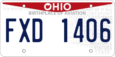 OH license plate FXD1406
