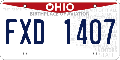 OH license plate FXD1407