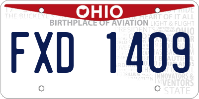 OH license plate FXD1409