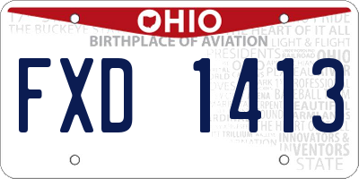 OH license plate FXD1413