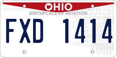 OH license plate FXD1414