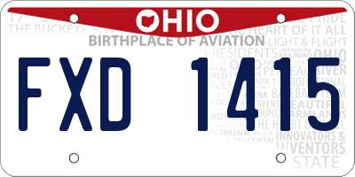 OH license plate FXD1415