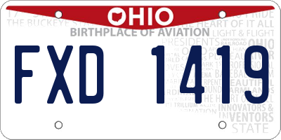 OH license plate FXD1419
