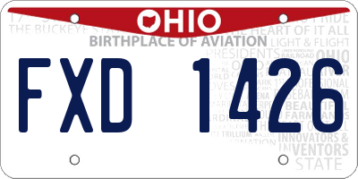 OH license plate FXD1426
