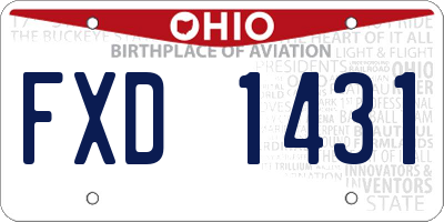 OH license plate FXD1431
