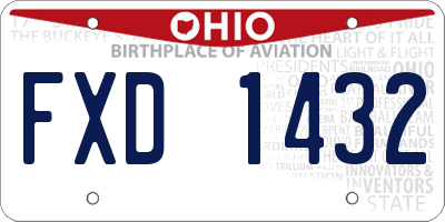 OH license plate FXD1432