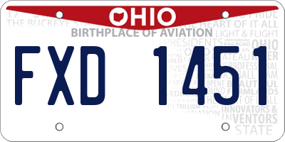 OH license plate FXD1451
