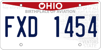 OH license plate FXD1454