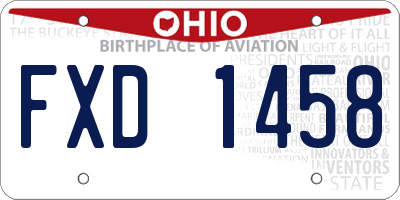 OH license plate FXD1458