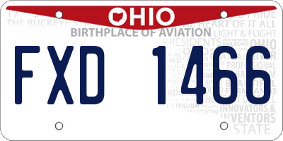 OH license plate FXD1466