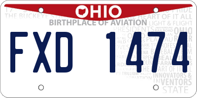 OH license plate FXD1474