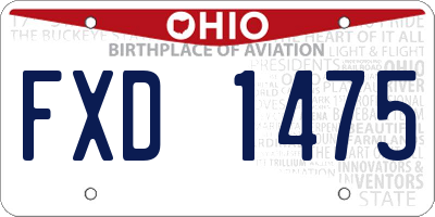 OH license plate FXD1475