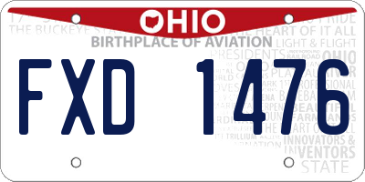 OH license plate FXD1476