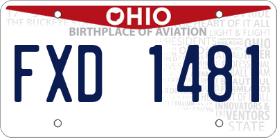OH license plate FXD1481