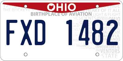OH license plate FXD1482