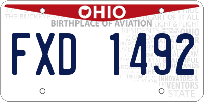 OH license plate FXD1492