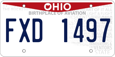 OH license plate FXD1497