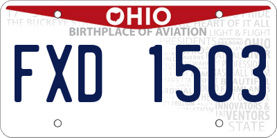 OH license plate FXD1503