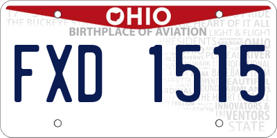 OH license plate FXD1515