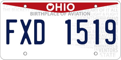 OH license plate FXD1519