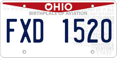 OH license plate FXD1520