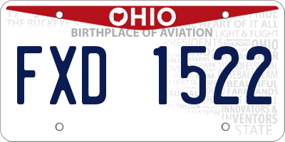 OH license plate FXD1522