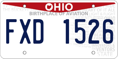 OH license plate FXD1526