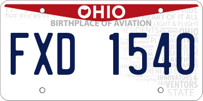 OH license plate FXD1540