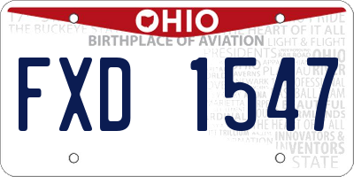 OH license plate FXD1547