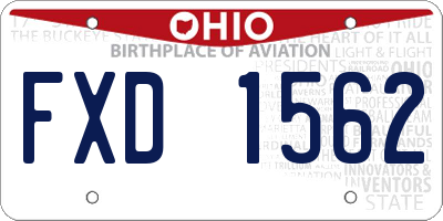 OH license plate FXD1562
