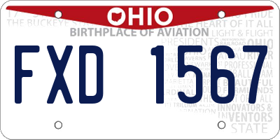 OH license plate FXD1567