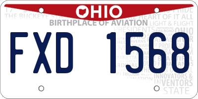 OH license plate FXD1568