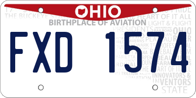 OH license plate FXD1574