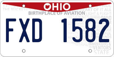 OH license plate FXD1582