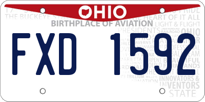 OH license plate FXD1592
