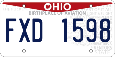 OH license plate FXD1598