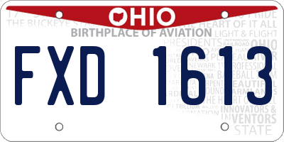 OH license plate FXD1613