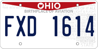 OH license plate FXD1614