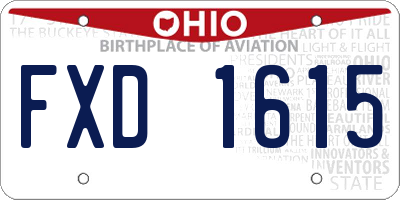 OH license plate FXD1615