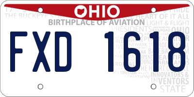 OH license plate FXD1618