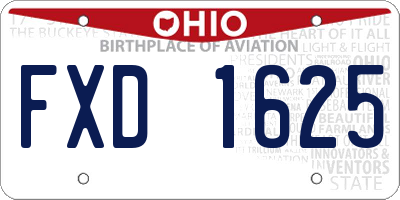 OH license plate FXD1625