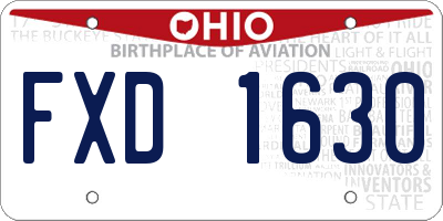 OH license plate FXD1630