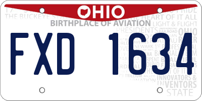OH license plate FXD1634