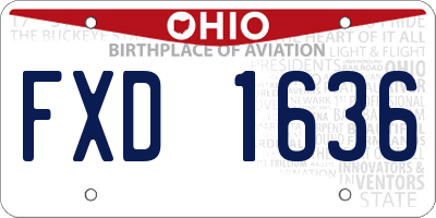 OH license plate FXD1636